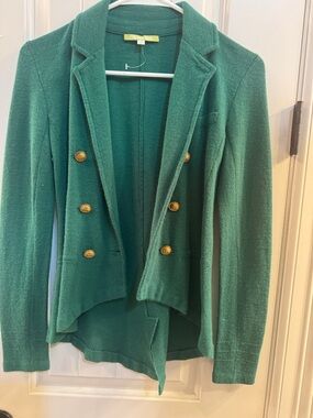 Gianni Bini Green Knit Blazer with Gold Label
